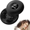 Sleep Earbuds Bluetooth 6.0 for Side Sleepers, Mini Invisible Silicone Sleep Earbuds, Noise Blocking Sleeping Headphones, Hidden Earbuds with LED Display for Small Ears(Black)