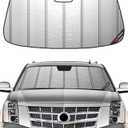 Windshield Sun Shade for Cadillac Escalade/GMC Yukon/Chevy Suburban/Avalanche 2007-2014,Front Window Sunshade,Blocks UV Rays,Windshield Sunshade Cover Warm Weather Keep Your Seat Cooler (Metallic)