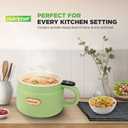 NutriChef 1.6 QT Portable Electric Rice Cooker & Lunch Maker | Multi-Functional & Non-Stick Ceramic Coating | Digital Control Panel | 6 Cook Functions: Rice, Soup, Stew, Porridge & More | Green
