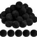 WILLBOND 30 Large Black Pom Poms for Crafts, Halloween Costume, DIY Art & Party Decoration