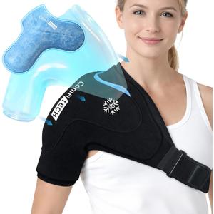 ComfiTECH Dual-Gel Shoulder Ice Pack Wrap with 30-Min Cooling for Muscle Comfort, Adjustable Rotator Cuff Shoulder Brace for Surgery Recovery, Flexible Cold Compression Sleeve for Baseball & Tennis, M