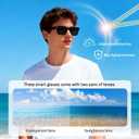 Ai Smart Glasses with Camera, 1080P Video & 8MP Camera Glasses, Real-Time Translation Smart Ai Glasses, Bluetooth Music & Calls, 32Gb Storage