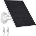 Zivif 10W Solar Panel for Security Camera, 10400mAh Built-in Battery, 5V Outdoor Solar Charger with USB-C & Micro-USB Port, IP66 Waterproof, 360° Adjustable Mount