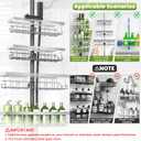 vorona Shower Caddy Hanging, 3 Tier Adjustable Rustproof Shower Organizer Hanging, Anti-Slip Buckle, Stainless Steel Shower Racks for Inside Shower with 8 Hooks, Shower Rack Bathroom Accessories