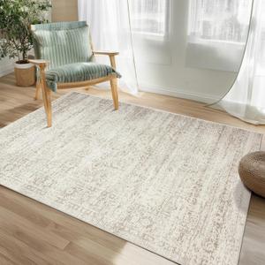 Srugn Washable Rugs 3x5 Area Rugs for Living Room, Bedroom- Non Slip Vintage Entryway Rug for Indoor Entry, Kitchen, Bathroom, Kids Girls Room, Home, Office, Ultra Soft Faux Wool Laundry Room Small Carpets