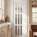 SmartStandard 32" x 80" Accordion Doors with Frosted Acrylic Glass, White