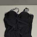 Talisea Women's Underwire Tankini Top Only Tummy Control Swimsuit Top Push Up Bathing Suit Top No Bottom Black Floral L