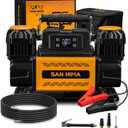 SanHima 12V Air Compressor - Dual Cylinder Portable Tire Inflator 12.36 CFM w/LED Screen, Offroad Air Pump Heavy Duty Max 150 PSI for 4x4 Vehicle RV Truck Tires