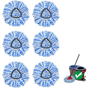 6 Pack Mop Replace Head, Mop Head Replacement, Microfiber, Machine Washable, Easy to Replace and Deep Cleaning