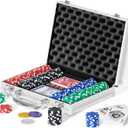 Boyzhood Poker Chips,200Pcs Poker Set with Aluminum Travel Case,11.5 Gram Poker Chips Set for Texas Holdem Blackjack Gambling