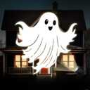 Treela Halloween Projector Lights Outdoor Cute Ghost Lights Decoration Dynamic Outside Indoor LED Landscape Lamp for Holiday Garden Supplies