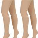 2 Pairs Compression Stockings for Women & Men,20-30mmHg Thigh High Compression Socks,Closed Toe Medical Compression Socks with Silicone Dot Band-Best Support for Nursing Sports Varicose Veins (Medium)
