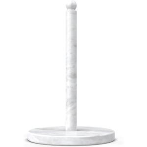 Koville African Natural Marble Paper Towel Holder Countertop, Genuine Stone Paper Towel Holder Stand for Kitchen Storage, for Standard or Jumbo-Sized Rolls(Namib Fantasy) (7" Base)