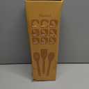 Riveira Premium Brown Bamboo Wooden Spoons for Cooking Set of 9  Premium Brown Bamboo Wooden Cooking Utensils, Wooden Spatula, Wooden Spoon - Premium Quality Wooden Utensil Set for Non-Toxic Cooking