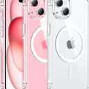 FNTCASE for iPhone 15 Plus Case: Clear Magnetic Phone Cases Compatible with Magsafe Slim Anti Yellowing Rugged Shockproof Protective Transparent Cell Phone Cover (A-Clear)