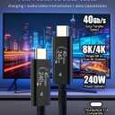 2 x AIRSKY 3.3FT USB-C to USB C Cable, USB 4 Cable for Thunderbolt 4 | 240W PD, 40Gbps data, 8K display, for Thunderbolt 4/3, iPhone 17/16/15, MacBook Pro, SSD, USB-C monitor, AI workstation