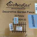FOREHOGAR Decorative Metal Garden Fence 18 in H x 20 ft L, Small Border Fence Roman Column Deco, Garden Fencing for Yard Flower Bed Lawn Landscape Outdoor, 10 Panels + 11 Stakes Black