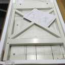 ChooChoo Farmhouse Desk 39" Computer Desk with Drawers, Small Study Writing Table with Stable X Frame for Home Office (Soft White)