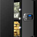 3.4 Cuft Large Safes for Home Use Fire and Water Proof, Anti-Theft Digital Security Safe Box With Programmable Keypad & Spare Keys, Home Safes Water and Fireproof for Documents Money Valuables, Black 