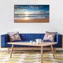 YYYYHPP YP1975 Beach Pictures Wall Art Beach Sunrise Over The Tropical Sea Pictures Print on Canvas Beach Wall Decor Beach Paintings for Home Decor Stretched and Framed Easy to Hang, 58"L x 29"W