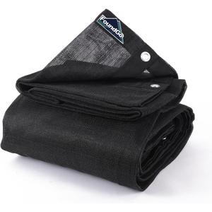 FoundGo 7'X 18' Dump Trailer Tarp Kit, Heavy Duty Dump Trailer Tarps Mesh Tarp with Grommets, Air Flow Trailer Replacement Tarp for Dump Truck Bed Cover, with 2 Pockets fit Dump Truck System