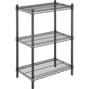 APLSS 24" D x 24" W x 34" H Black Heavy Duty Wire Shelving with 3 Tier Shelves, NSF Certified, Height Adjustable, Wet&Dry Environments, for Kitchen Garage Walk-in Cooler&Freezer, 800lbs Capacity