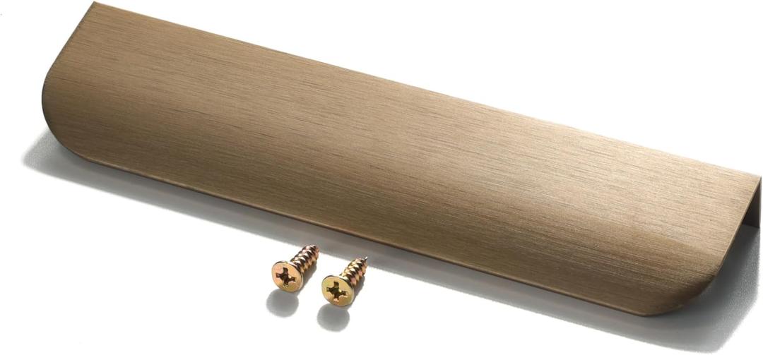 Finger Edge Pulls for Cabinets, Hidden Drawer Pulls - Flat Cabinet Pulls for Easy Installation - Cabinet Handles Modern Aluminum Alloy Kitchen Furniture Upgrade(2, Bronze, 150mm/5.91inch)