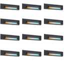 CLOUDY BAY [12 Pack] 3 Color Low Voltage 12-24V LED Step Lights Outdoor,2.5W Landscape Cutoff Stair Riser Light,Deck Step Lights Exterior Accent Lighting Fixtures,Wet Location,Black