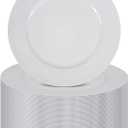 36 Pcs White Charger Plates Round Charger Plates13 Inch Bulk Wedding Dinner Elegant Reusable Plastic Chargers Plates Wedding Holiday Party Baby Shower Event Decoration (White)