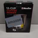 Mueller 12-Cup Drip Coffee Maker - Borosilicate Carafe, Auto-Off, Reusable Filter, Anti-Drip, Keep-Warm Function, Clear Water Level Window Coffee Machine, Kitchen Essentials & Accessories (Black)