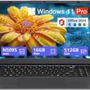 UOWAMOU 17.3-inch Windows 11 Laptop, 8GB RAM, 512GB SSD, FHD IPS Display Laptop Computer, Intel N5095 Quad Core, 2.4/5G WiFi, BT4.2 Backlit and Fingerprint, Lightweight and Portable