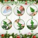 XunYee 12 Pcs Christmas Garland Hangers for Mantle,Fireplace Garland Hanger, Christmas Tree Shaped Ties Stocking Holder, Reusable Silicone Adhesive Straps for Stairways Banister Staircase
