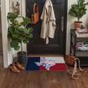 Xiyurlk Texas Flag Welcome Doormat, Y'all Blue and White Porcelain Bow Front Door Mat for Indoor Outdoor Entrance, Rustic Texas Home Decor Bath Porch Rug, 17x30 Inch