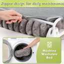 Zoratoo 2PC Cat Window Perch with Bolster Foldable Cat Hammock Cushion Bed for Window with Metal Frame, Cloud-Cuddle Cordless Window Resting Seat for Indoor Cats (Cushion Bed, Gray-L)