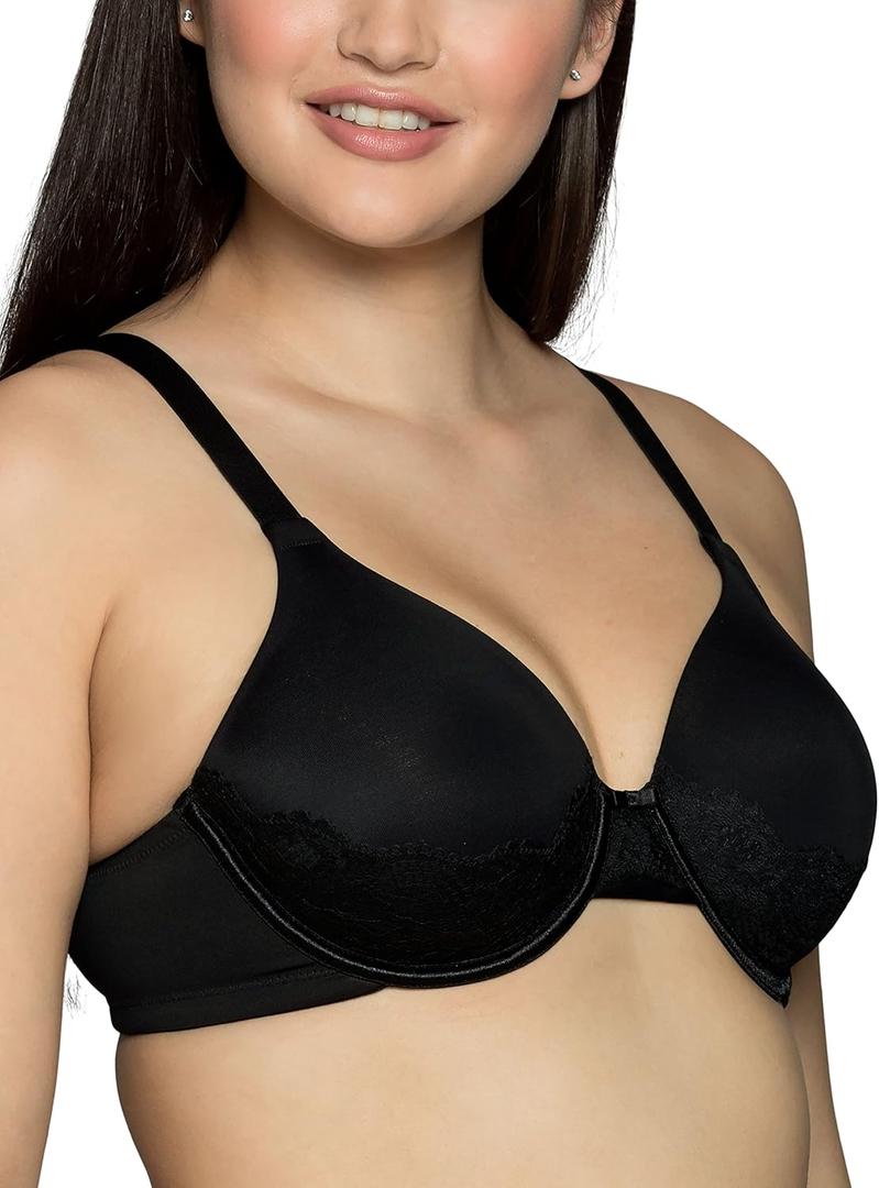 Vanity Fair Women's Beauty Back Lace Full Figure Underwire Bra 76382, Midnight Black, 36D