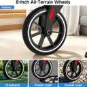 Rollator Walkers for Seniors with Seat, Rollator Walker with Seat and Brakes, Equipped All Terrain 8''PVC Rolling Wheel & Basket, Lightweight and Foldable Aluminum Alloy Frame, Height Adjustable, Red