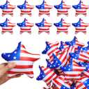 24 Pcs Patriotic Beach Balls Bulk 4th of July Mini Inflatable 5" American Flag Star Beach Balls Red White and Blue 4th of July Party Decor for 250th Anniversary Summer Swimming Party Supplies