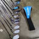 1GoTo-G 11 Pieces Golf Clubs Set for Men & Women - Complete Golf Clubs Full Set Includes Stand Bag with Rain Hood, 1# Drive, 3# Wood, 5# Hybrid, 6# 7# 8# 9# PW# Irons and Putter, Blue - Men’s, Left