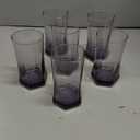 CREATIVELAND Solid Color Drinking Glasses Set of 6, 9.15 OZ Wind-blown Ripples Glass Tumbler Glassware for Water, Juice, Different Options for Home, Restaurant, Hotel, Bar,Purple
