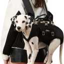 FCT Dog Backpack Carrier - Spine-Friendly for Small to Midium Dogs (8-18 lbs), Horizontal Design Dog Carrier with Adjustable Back Straps,Legs-Out Comfort for Travel/Hiking/Cycling (Black, Size M)