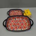 Vintage Style Cherry Blossom Flowers Pottery Bakeware Ceramic Casserole Dish Bak