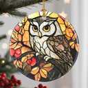 2 x Christmas Ornaments, Owl Ornament, Christmas Tree Ornaments, Xmas Decorations, Holiday Decorations, Gifts for Owl Lovers, Holiday Party Gifts, and Xmas Gift Ideas