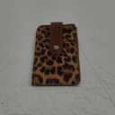 Slim Card Holder Wallet for Women RFID Blocking Leather Multi Card Bifold Wallet with Tassel Zipper Coin Pocket,Leopard