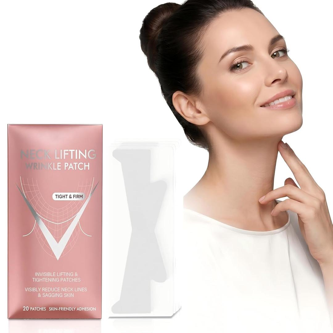 Neck Lift Tape, 20 PCS Invisible Neck Wrinkle Patches for Instant Skin Support, Improves Neck Lines & Wrinkles, Ultra-Thin Breathable Ne_ck Strips for Smooth Look, Reusable & Comfortable Wear