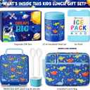 Fimibuke Kids Bento Snack Lunch Box with 4 Compartment, Insulated Lunch Bag, Stainless Steel Vacuum Thermo Food Jar, Ice Pack, Utensils Set, Birthday Gifts for Age 3-12 Back to School Toddler Girl Boy