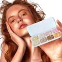 8 Colors Highlighter Makeup Palette, Glitter Eyeshadow Palette Facial Contour Brightening Blush Makeup Shimmer Glitter Highlighter Bronzer Palette Highlighters Cosmetics