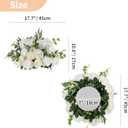 NUPTIO Large Flower Centerpieces for Tables: 17.7 inch Diameter White Artificial Flower Ball Arrangement for Wedding Party Centerpiece - 2 Pcs Fake Floral Rose for Bridal Shower Decorations, White