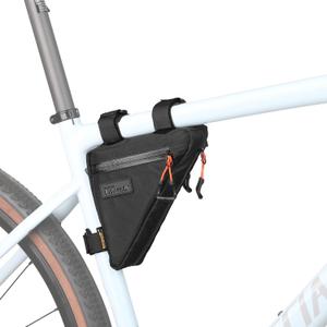 Rhinowalk Bicycle Front Frame Bag Waterproof Bicycle Bag 0.9L Cycling Accessories Nylon Pack Pouch for MTB Road Bike Cycling Commuting and Outdoor Adventures (Black)