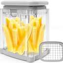 CrazyQueen Potato Slicer French Fry Cutter Veggie Chopper Potato Cutter for Fries Potato Onion Cutter Food Chopper Manual Hand Vegetable Cutter Dicer (1 Blade)