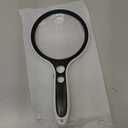 Large Magnifying Glass with Lights,10X 25X 45X 60X Handheld Lighted Magnifier, 5in Page Magnifier LED Lights, Magnifying Glass for Reading Small Prints & Low Vision Seniors with Aging Eyes